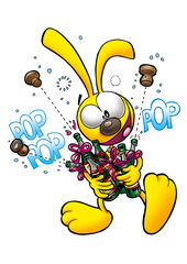 Lapin cartoon champagne