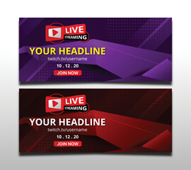 live streaming banner for social media.