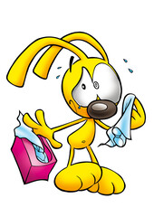 Lapin cartoon triste