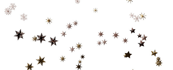A gray whirlwind of golden snowflakes and stars. New