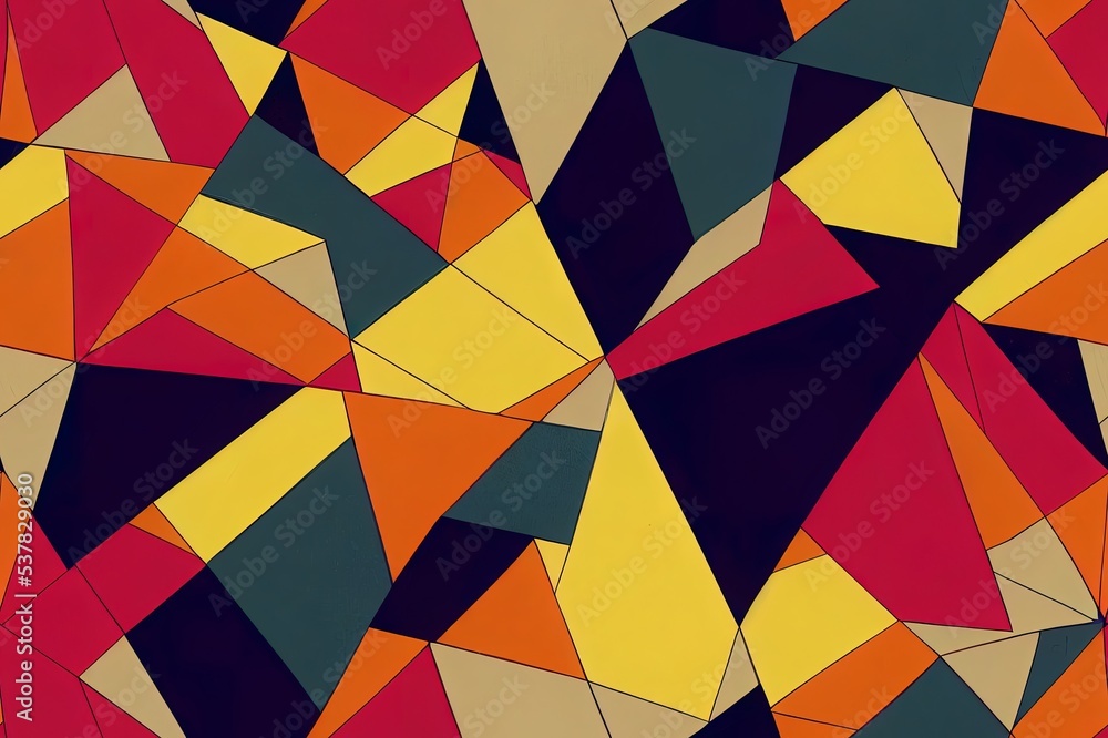 Poster seamless abstract pattern with the image of geometric shapes and broken lines