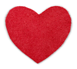Red Heart Made of Fabric Isolated