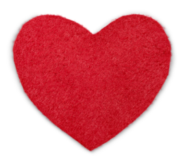 Red Heart Made of Fabric Isolated