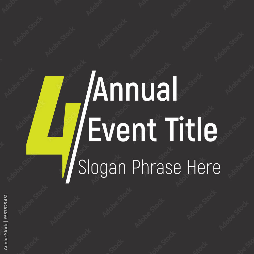 Poster fourth annual event or summit title starting with a number of order - cut number effect - place for 