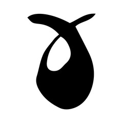 Swirl symbol, hand painted with ink brush