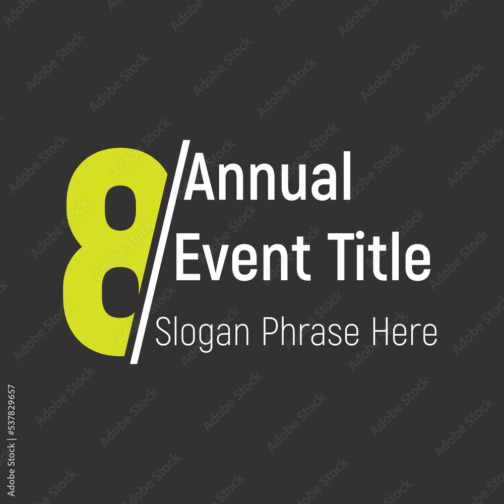 Poster eighth annual event or summit title starting with a number of order - cut number effect - place for 