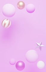 3D素材_かわいいオーナメント_パープル