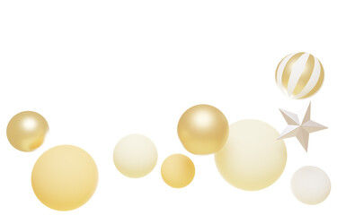 3D素材_かわいいオーナメント_イエロー