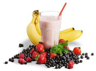 Fruit Smoothie Isolated on a White Background