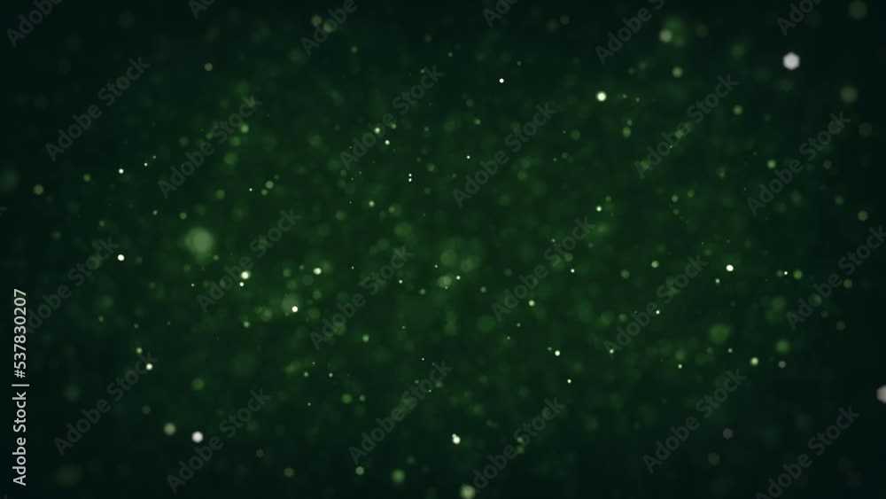 Poster particles floating in fluid space background/ 4k animation of an abstract backgroud with floating pa
