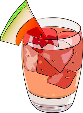 Watermelon summer drink - Sangria cocktail.