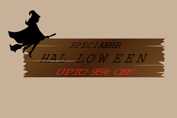 Halloween party poster sale. marketing web banner. modern banner sale.