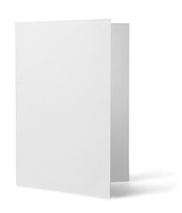 Blank folded card, isolated on white