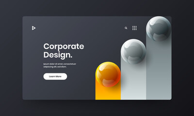 Amazing 3D balls corporate identity concept. Colorful company cover design vector layout.