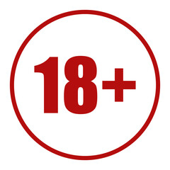 Sign of Adult Only Icon Symbol for Eighteen Plus (18+) and Twenty One Plus (21+) Age. Format PNG
