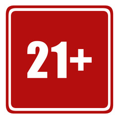 Sign of Adult Only Icon Symbol for Eighteen Plus (18+) and Twenty One Plus (21+) Age. Format PNG
