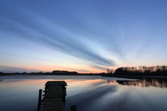 sunset on the river