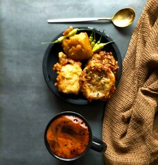 Coffee and chicken with potatoes