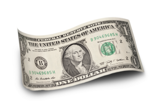 Dollar bill isolated on white background