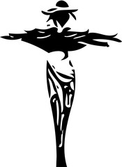 silhouette of a girl with hat