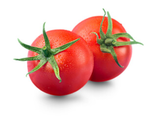 Two tomato vegetable isolated on white background cutout