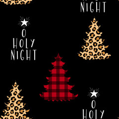 SEAMLESS PATTERN CHRISTMAS RED PLAID CHEETAH AND GOLD REPEATING PATTERN RASTER BACKGROUND