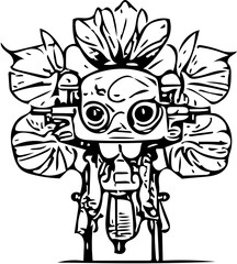 flower with a cartoon face