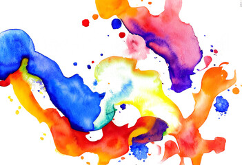 Fototapeta premium colorful, watercolor, t-brush, splash