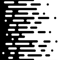 Obraz premium Halftone Transition Abstract Wallpaper. Seamless Black And White Irregular Rounded Lines Background for modern flat web site design