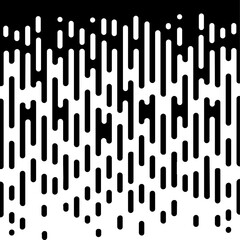 Halftone Transition Abstract Wallpaper. Seamless Black And White Irregular Rounded Lines Background for modern flat web site design