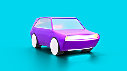 Fully concept futuristic AI 3D car model with blue background