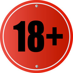 Fototapeta premium Up to 18 not allowed sign older than 18