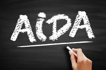 AIDA (marketing) Attention Interest Desire Action - one of a class of models known as hierarchy of...