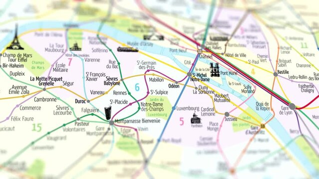 Tourist Places On The Map Of Paris