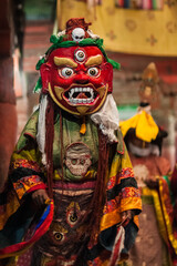 HEMIS GOMPA, INDIA: shamanistic ceremony with mask dances, on the occasion of Tibetan New Year (Losar)
