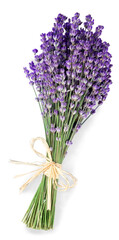 Bouquet of lavender flowers on white background © BillionPhotos.com