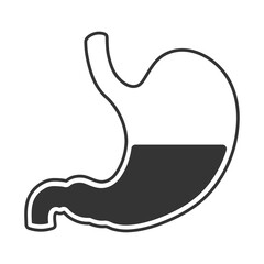 Stomach ache sign icon. sign simple line icon