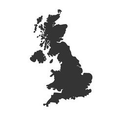 flat design great britain map silhouette icon - 537845078