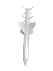 Isolated Multistage anti-aircraft air defense missile on white background, 3D Render illustration.