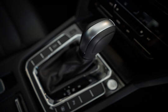 KUALA LUMPUR, MALAYSIA - JAN 2, 2018: Volkswagen DSG gear knob. Volkswagen is a German automaker founded in 1937, headquartered in Wolfsburg, Germany. It is the largest automaker worldwide currently