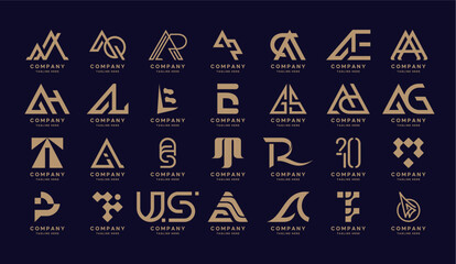 Abstract logos collection. set of logotype and logomark 