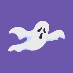spooky ghost silhouette isolated vector illustration. Element for halloween needs