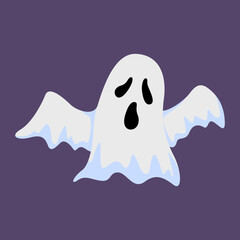 spooky ghost silhouette isolated vector illustration. Element for halloween needs