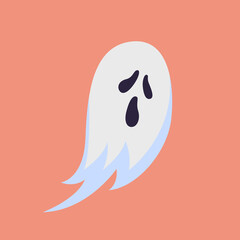 spooky ghost silhouette isolated vector illustration. Element for halloween needs
