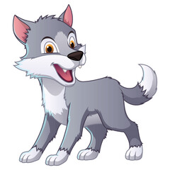 Little Wolf Cartoon Animal Illustration