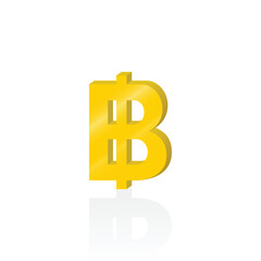 3d gold Thailand baht symbol vector graphics