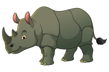 Fototapeta na wymiar Rhinoceros Cartoon Animal Illustration