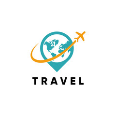 travel holiday air plane fly logo design