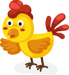 Cute cartoon character chicken