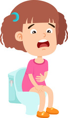 kid girl having diarrhea